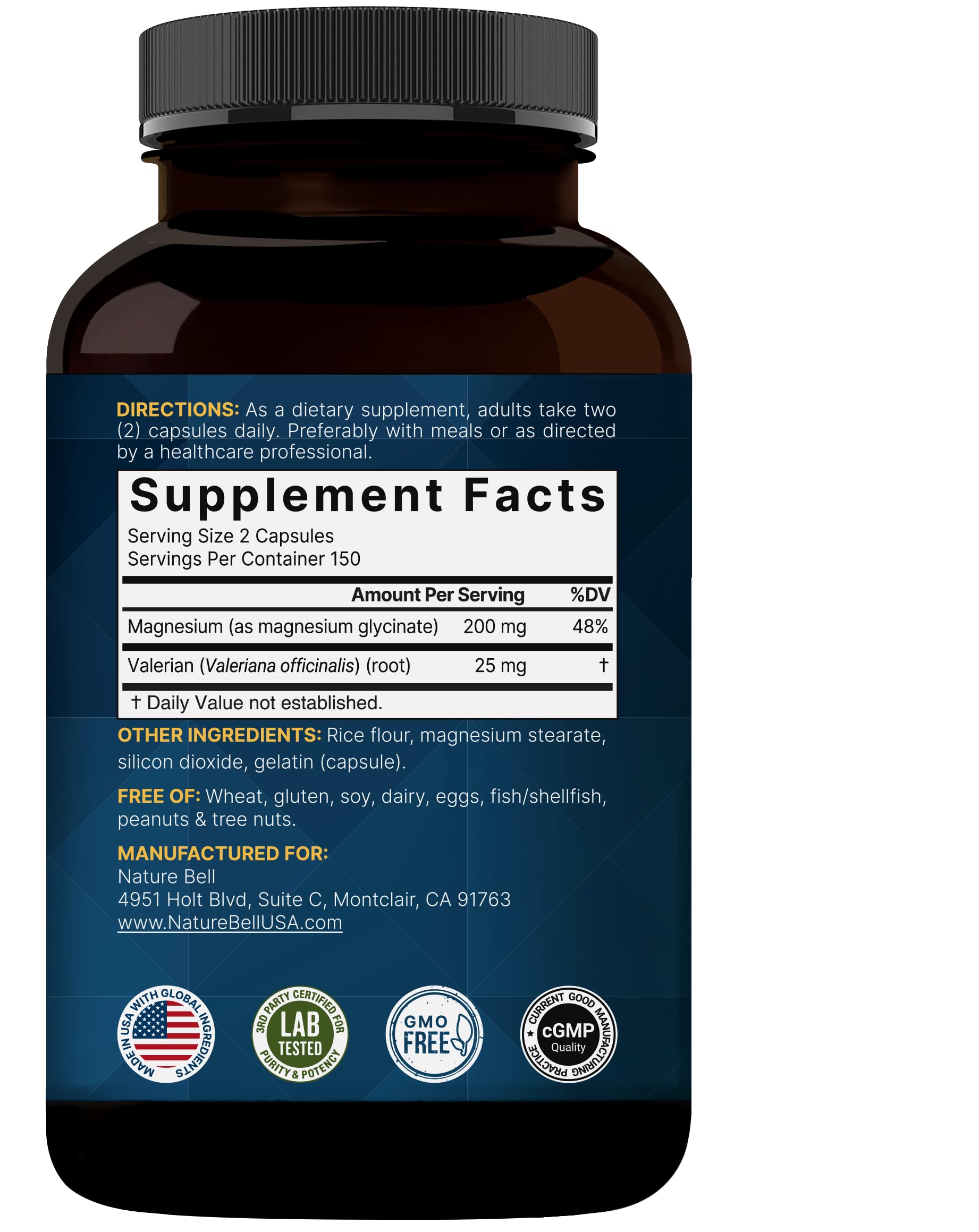 NatureBell Magnesio Glicinato sin gluten: suplemento confiable para alérgenos