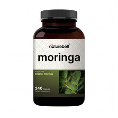 NatureBell envase frontal de moringa 240 cápsulas mostrando diseño y tamaño