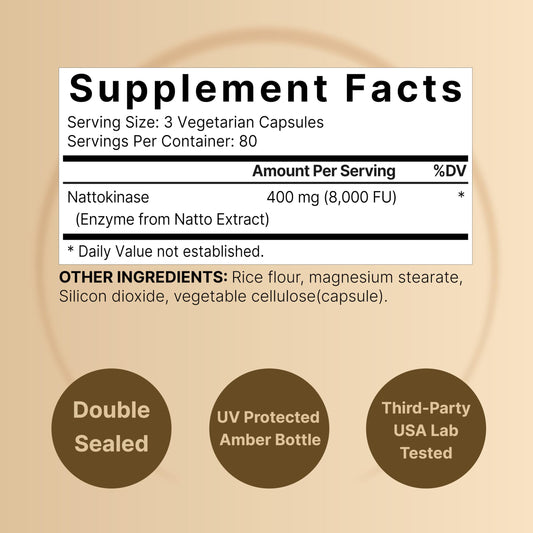 NatureBell Nattokinase - cápsulas vegetarianas: fórmula apta para veganos.