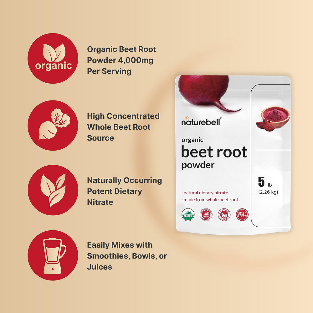 NatureBell batido con remolacha en vaso, aporte vegetal fácil para energía