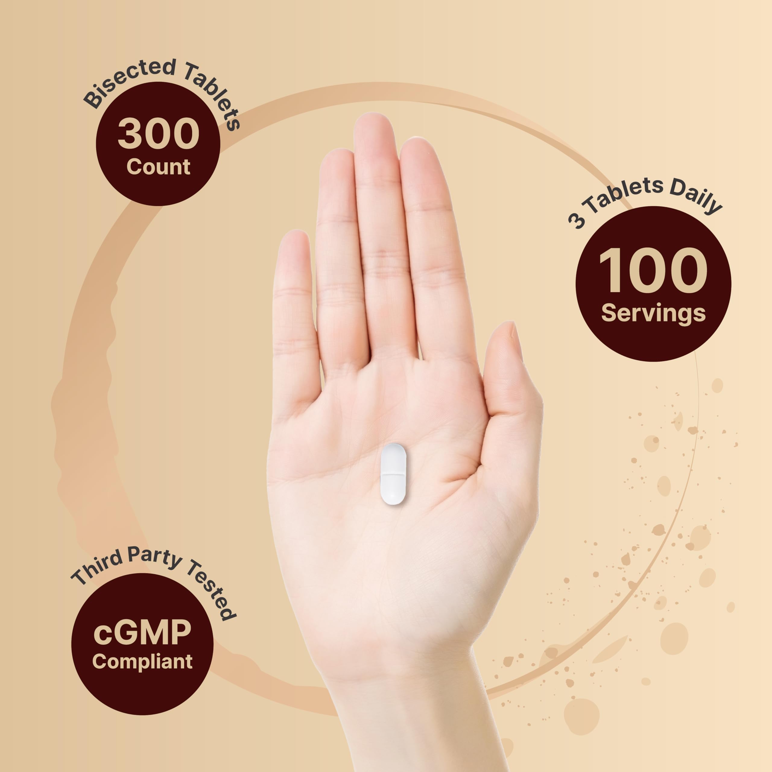 NatureBell tabletas en mano demostrando escala y control de dosis