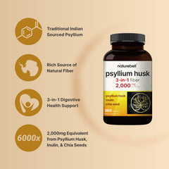 NatureBell textura del polvo de psyllium mostrando pureza y potencia