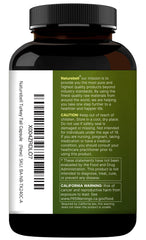 NatureBell envase lateral con sellos cGMP y pruebas de laboratorio