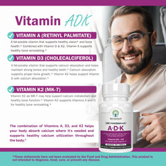 NatureGenX lista de ingredientes activos destacando A, D3 y K2