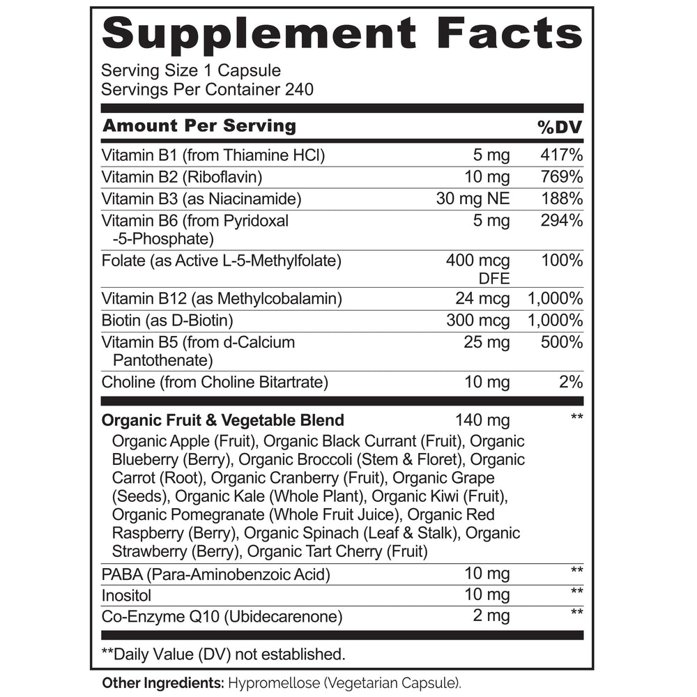 NATURELO mezcla orgánica de frutas y verduras usada en el complejo B