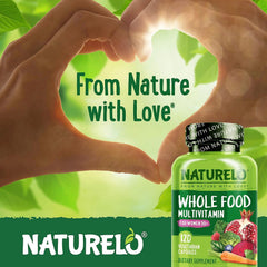 NATURELO botella abierta mostrando las cápsulas listas para uso