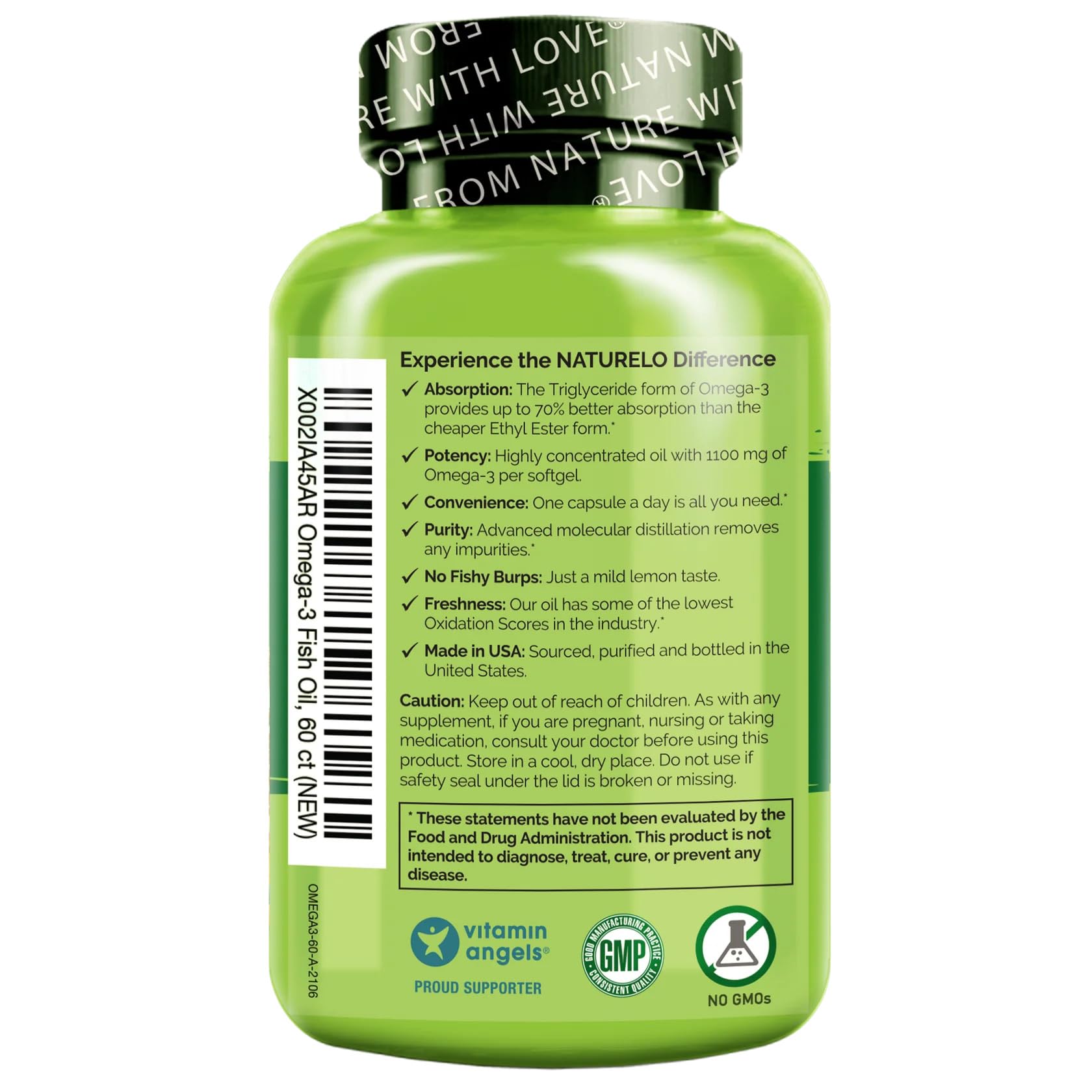 NATURELO aceite de omega-3 mostrando brillo y pureza