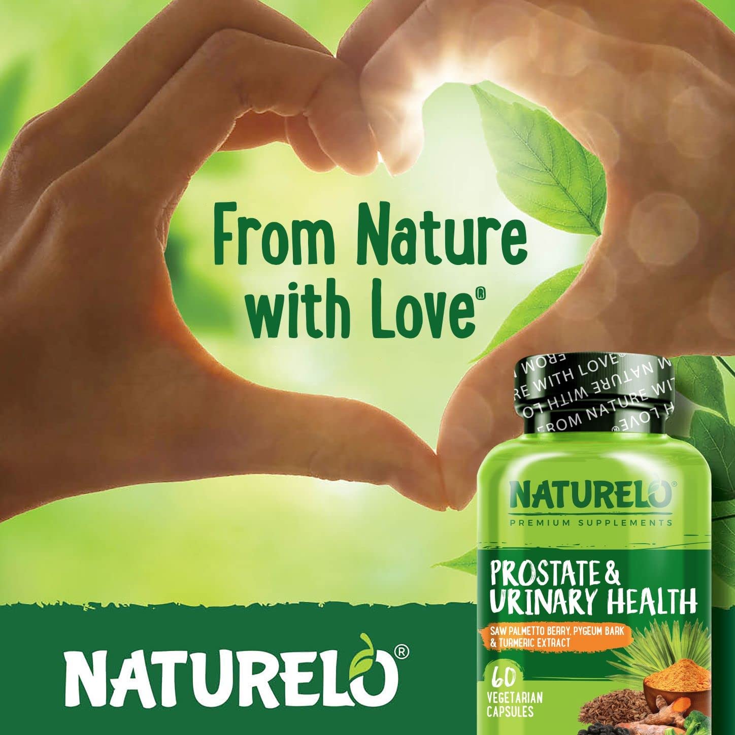 NATURELO cápsula sobre superficie natural resaltando origen vegetal y pureza