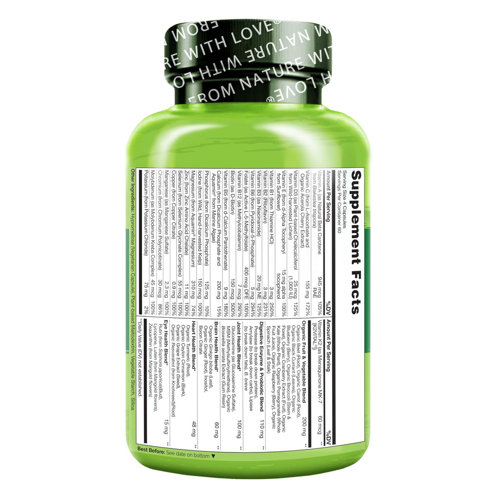 NATURELO envase abierto con cápsulas esparcidas, demuestra cantidad y presentación
