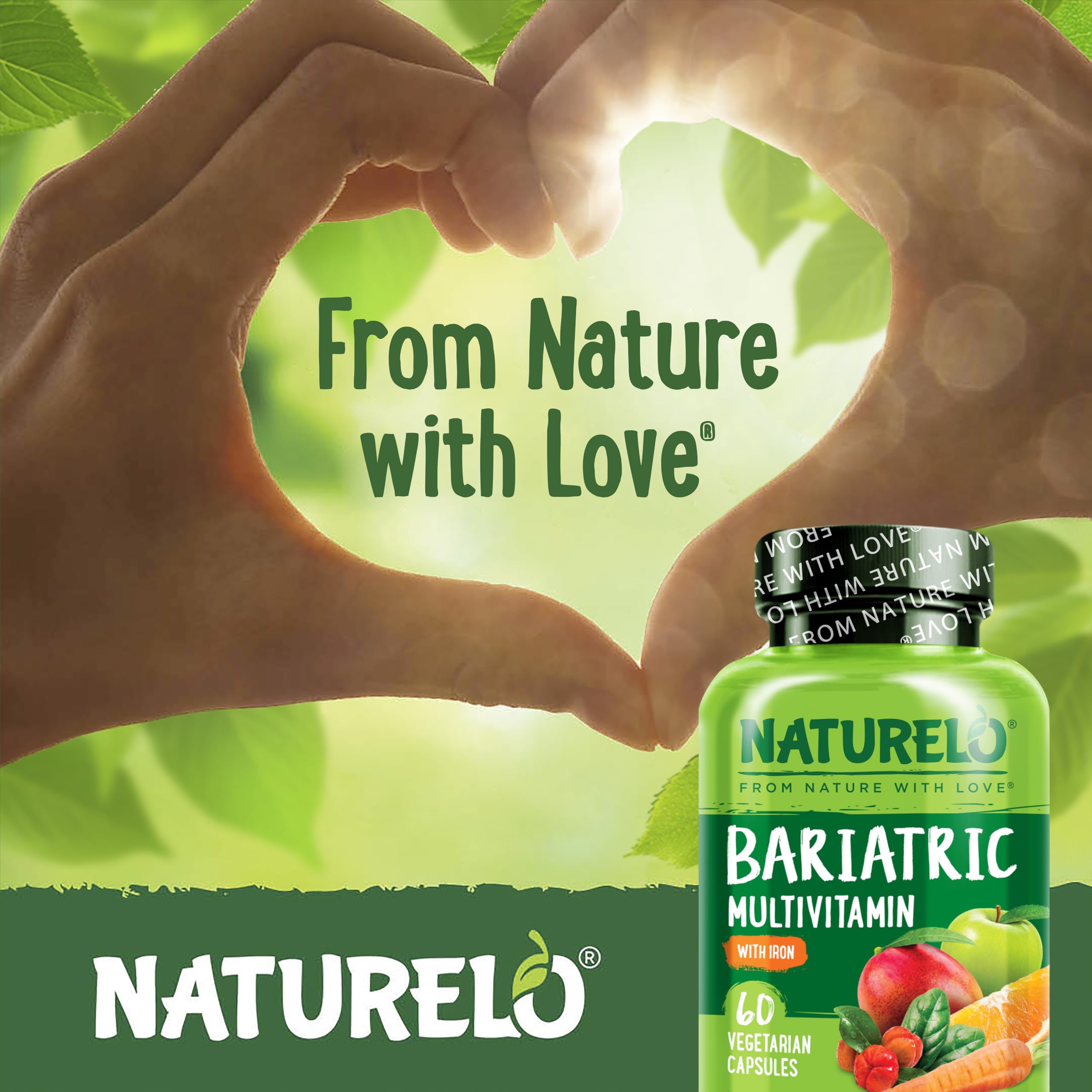 NATURELO etiqueta nutricional enfocada en vitaminas y minerales clave