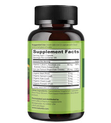 NATURELO etiqueta nutricional legible que muestra ingredientes limpios y transparencia