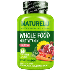 NATURELO frasco frontal multivitaminas teen mostrando el envase y claridad de uso