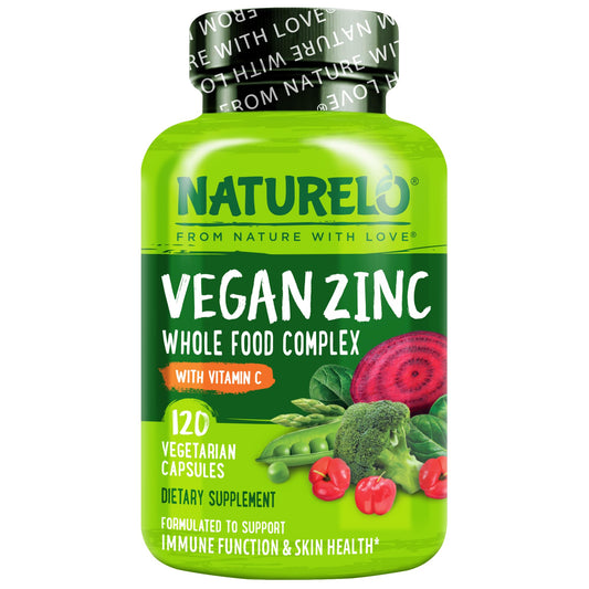 NATURELO frontal del envase mostrando zinc y vitamina C, claridad de ingredientes