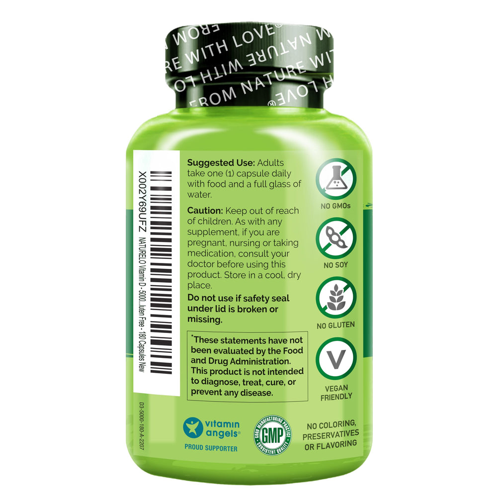 NATURELO información nutricional cercana mostrando ingredientes limpios