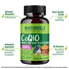 NATURELO etiqueta que destaca ingredientes naturales y BioPerine