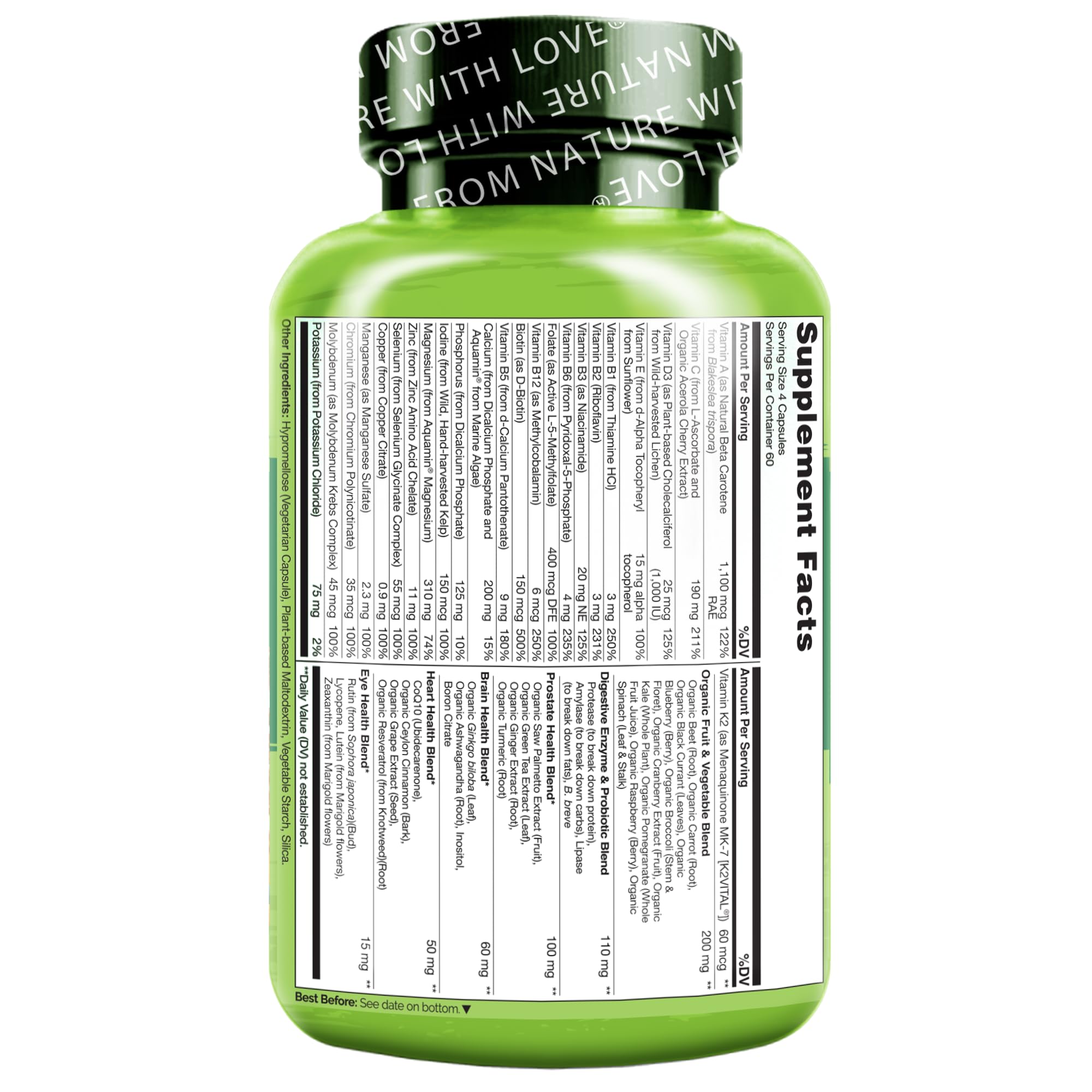 NATURELO mezclas botánicas y algas marinas como ingredientes orgánicos y premium