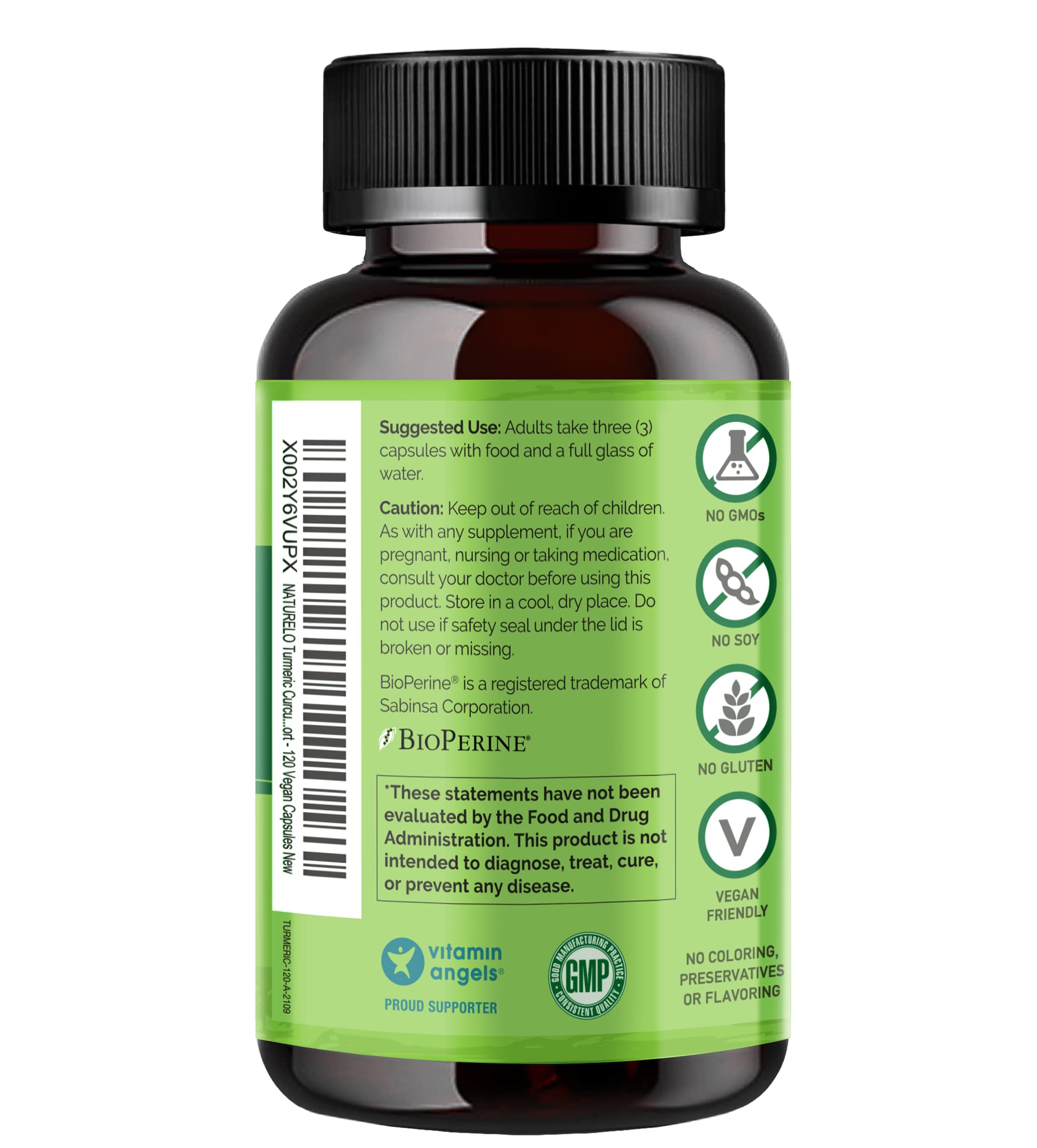 NATURELO ingredientes naturales con jengibre y cúrcuma para transparencia