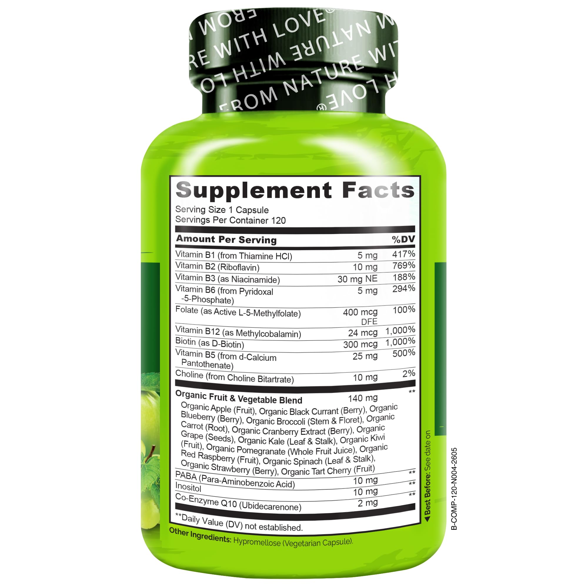 NATURELO mezcla de frutas y verduras que aporta vitaminas naturales y antioxidantes