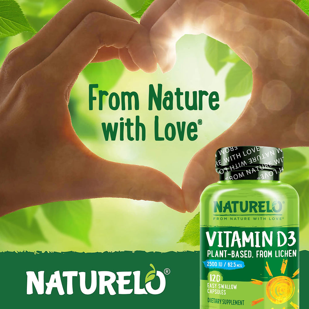 NATURELO frasco sostenido en mano para mostrar escala y conteo de 120