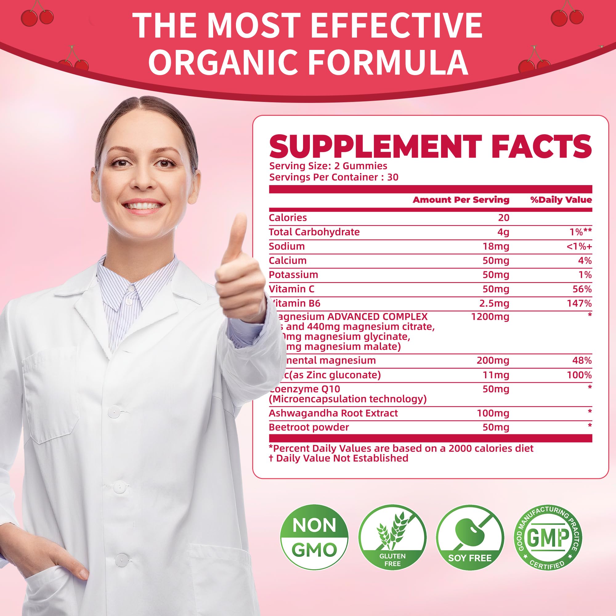 Natures Aid etiqueta con información nutricional clara y transparente