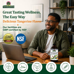 Nature's Answer etiqueta con lista de ingredientes y ventaja de absorción rápida