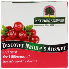 Nature's Answer frasco en mano mostrando tamaño y fácil transporte