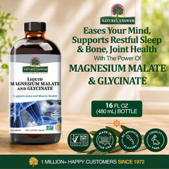 Nature's Answer acercamiento a la etiqueta con ingredientes y formas de magnesio, transparencia informativa