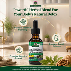 Nature's Answer detalle de la etiqueta con ingredientes y beneficios visibles