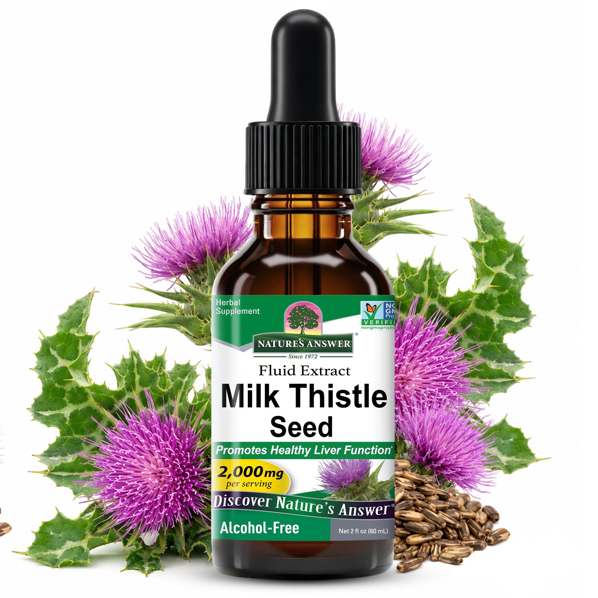 Nature's Answer frente del paquete mostrando 2 oz y concentración para confianza