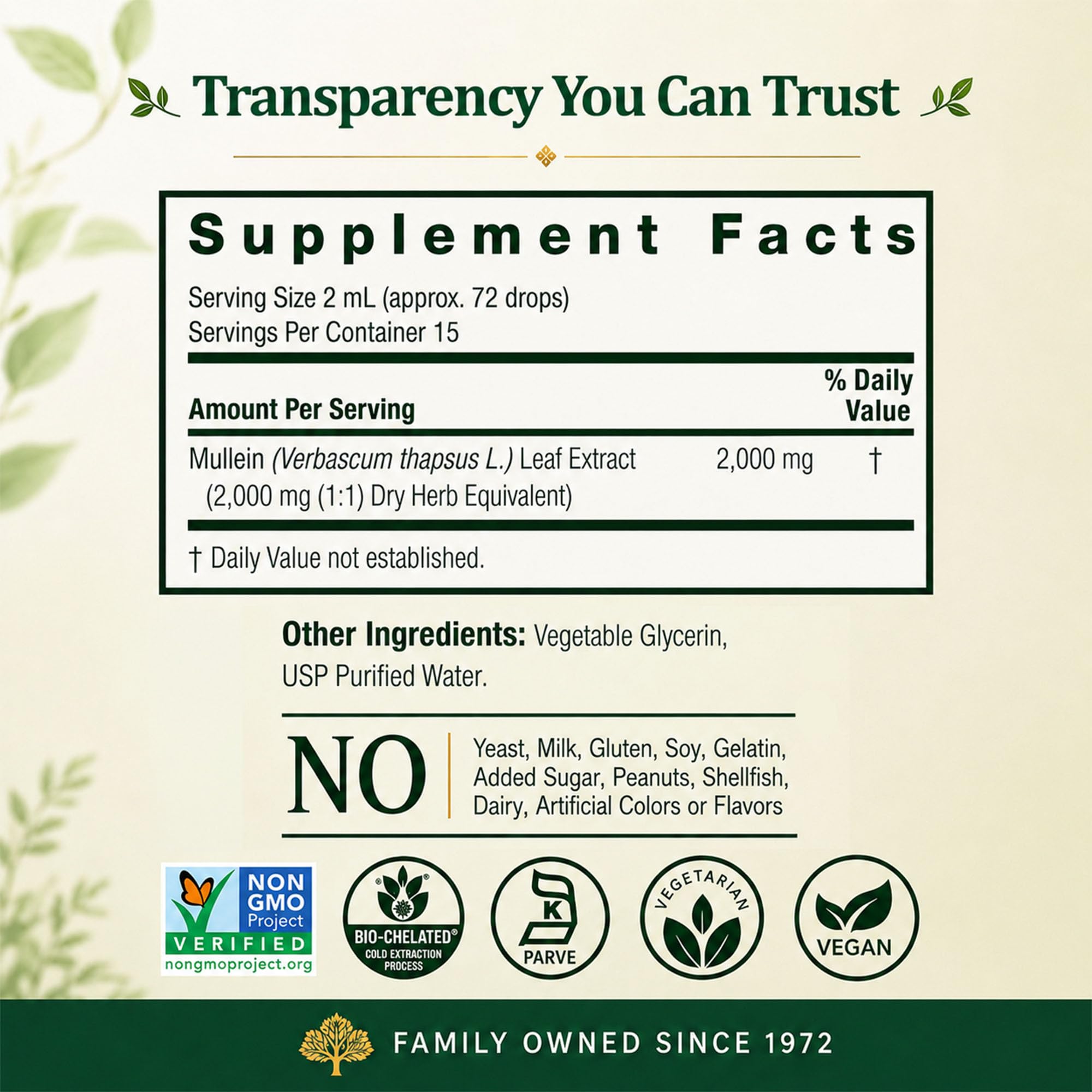 Nature's Answer frasco 1oz junto a una regla para comparar tamaño