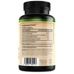 Nature's Base frasco en cocina junto a ingredientes naturales para estilo de vida