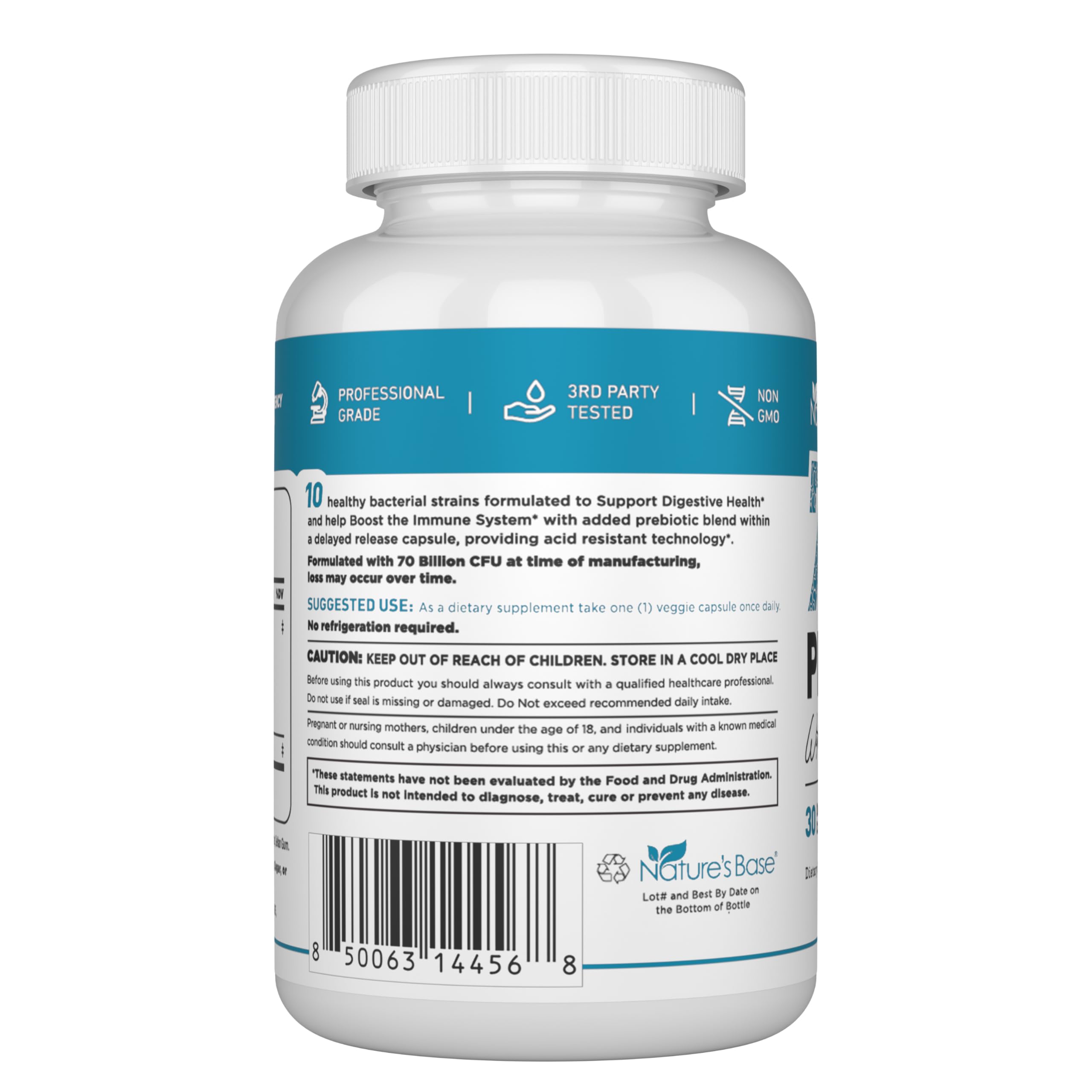 Nature's Base envase con sellos y certificados que subrayan calidad y origen