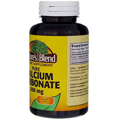 Nature's Blend frasco abierto con tabletas visibles para control de cantidad