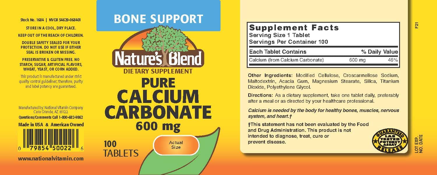 Nature's Blend tableta en primer plano mostrando tamaño y facilidad de ingestión