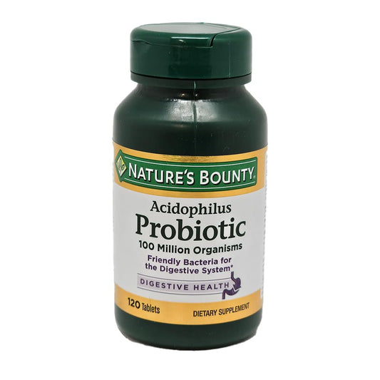 Nature's Bounty frasco frontal mostrando etiqueta y beneficio digestivo