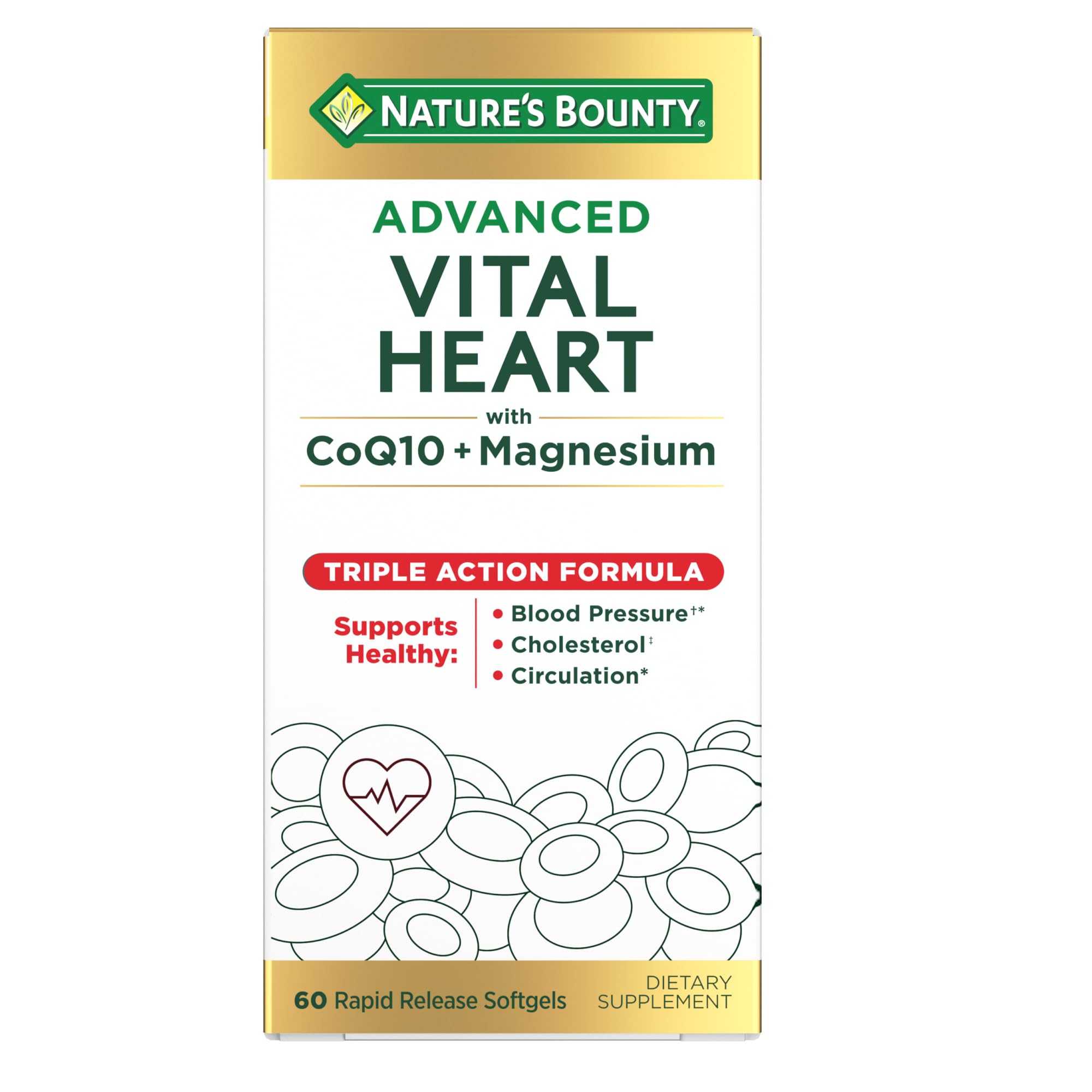 Nature's Bounty frasco frontal mostrando el envase y beneficios