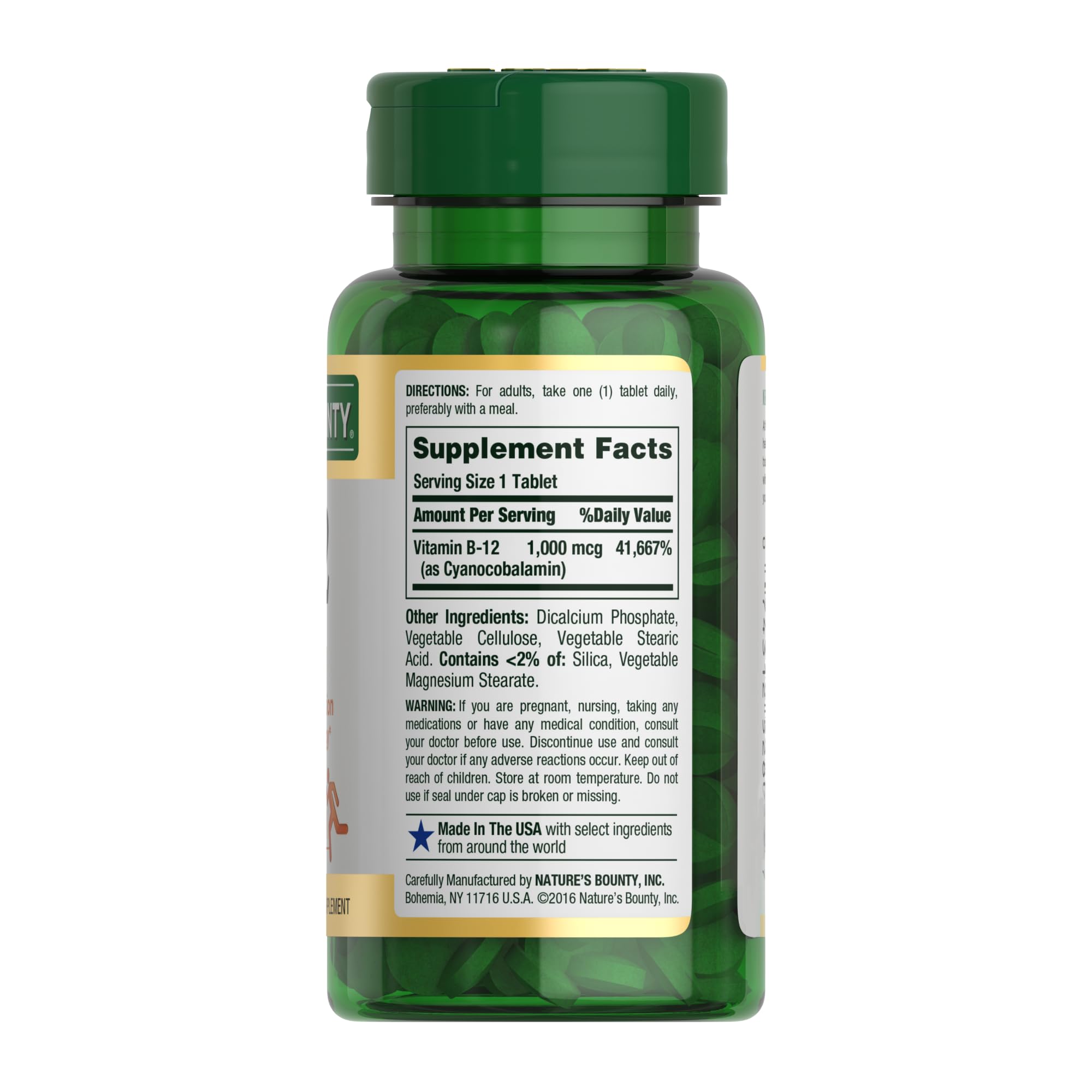 Nature's Bounty etiqueta de ingredientes detallada para confianza en la fórmula