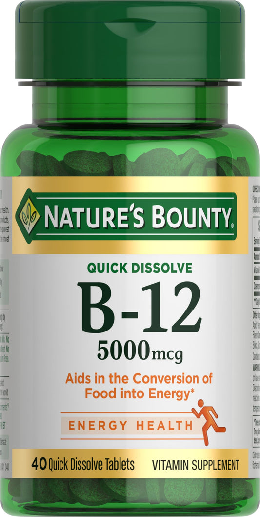 Nature's Bounty envase frontal resaltando dosis y sabor cereza