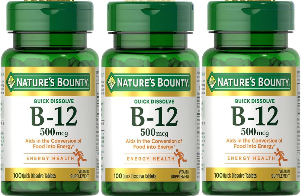 Nature's Bounty frasco frontal mostrando etiqueta y conteo de 3x100