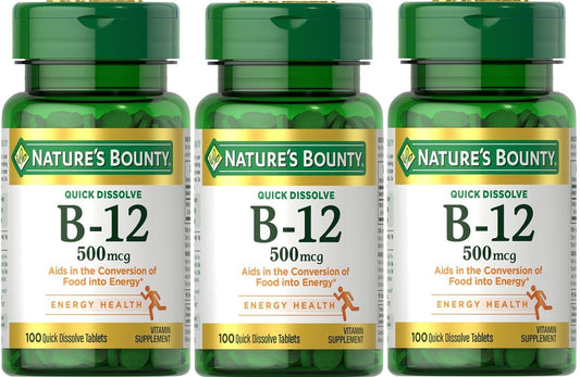 Nature's Bounty frasco frontal mostrando etiqueta y conteo de 3x100