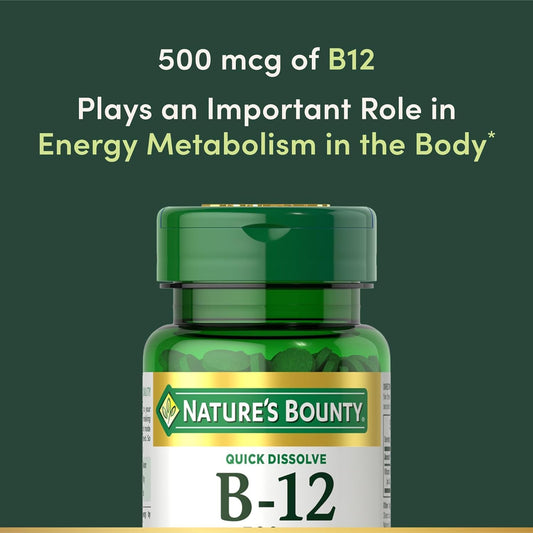 Nature's Bounty tableta en mano lista para disolverse, fácil de tomar