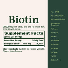 Nature's Bounty etiqueta con información nutricional legible y confianza en calidad