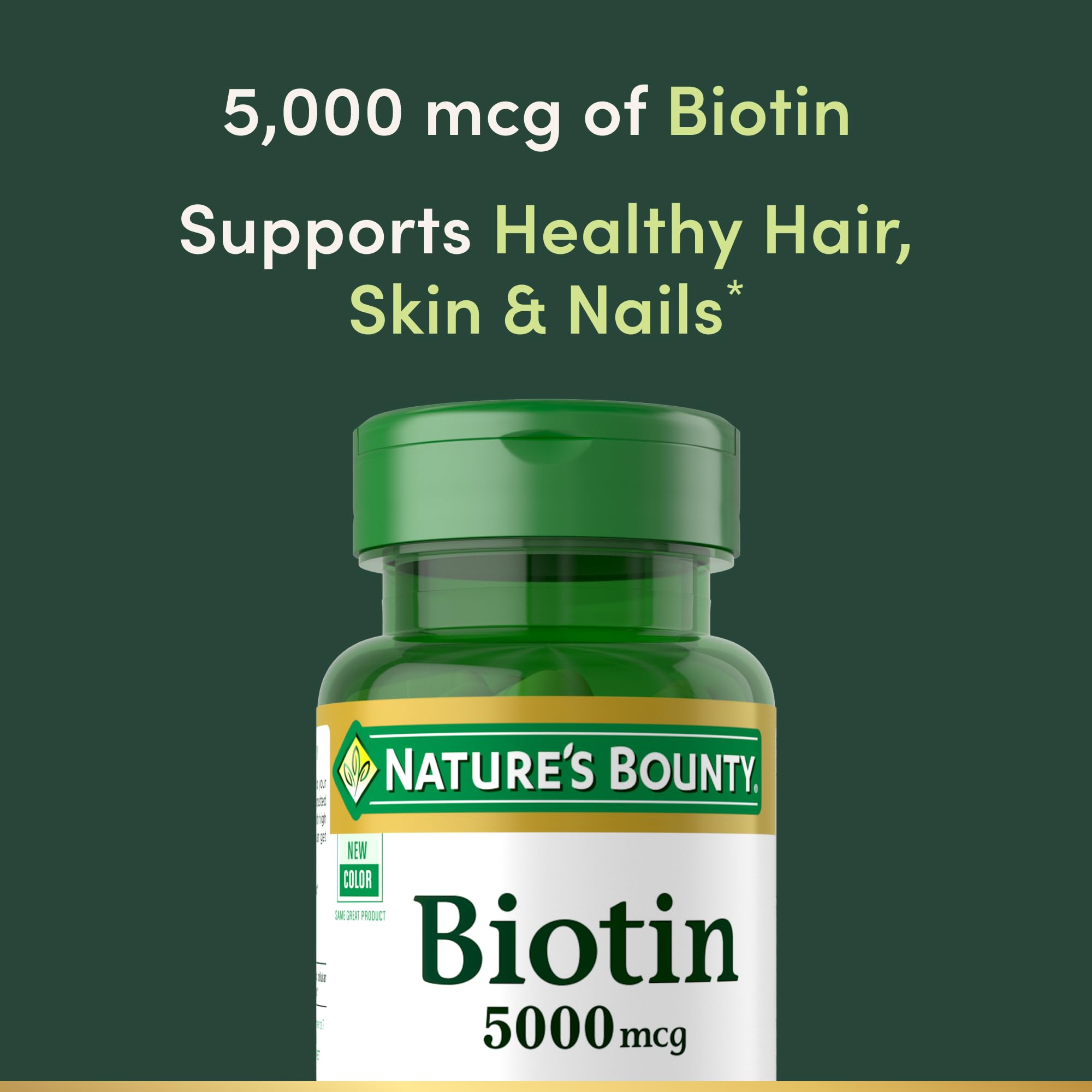 Nature's Bounty cápsula junto a una moneda para comparar tamaño y practicidad