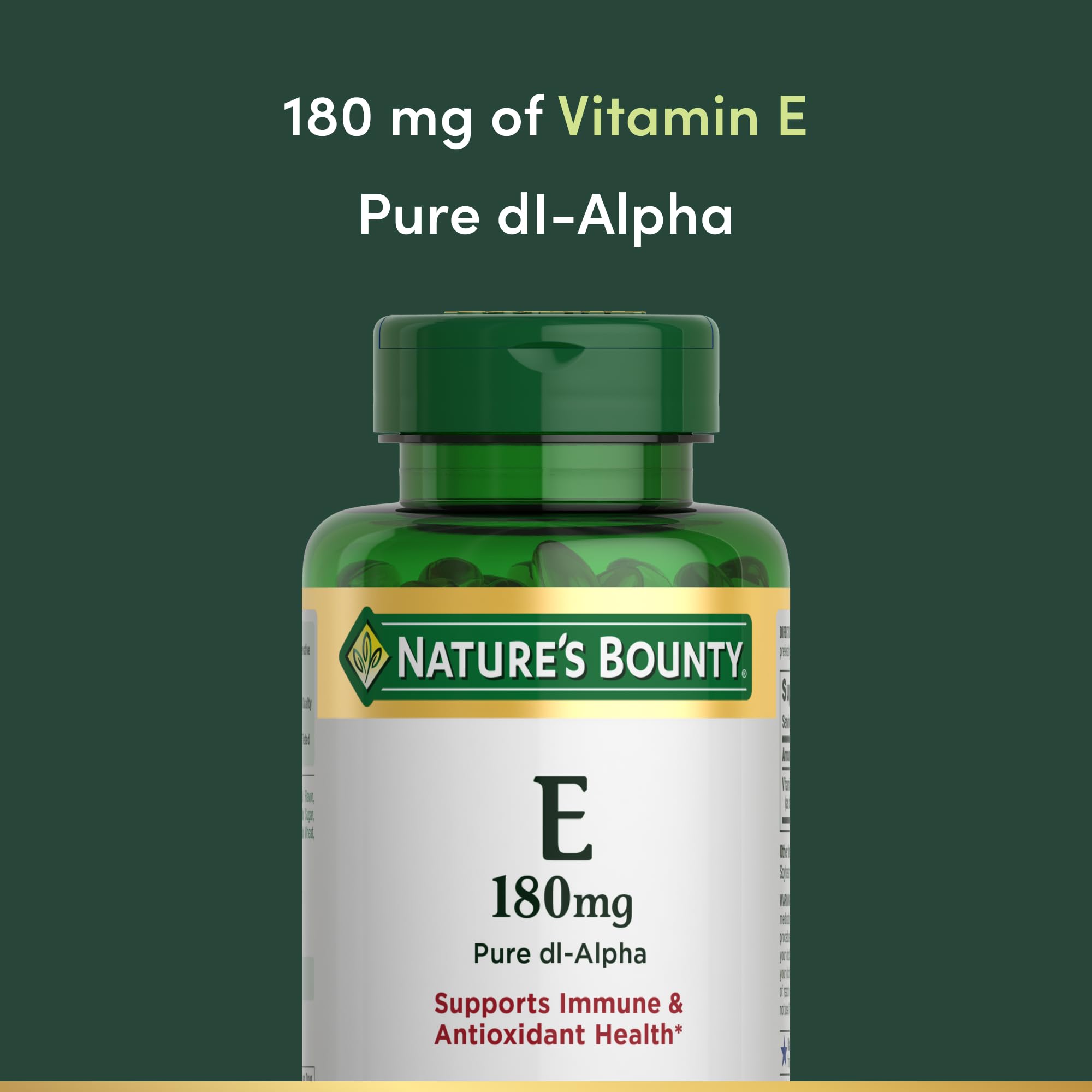 Nature's Bounty bote abierto con cápsulas visibles, visión clara de cantidad