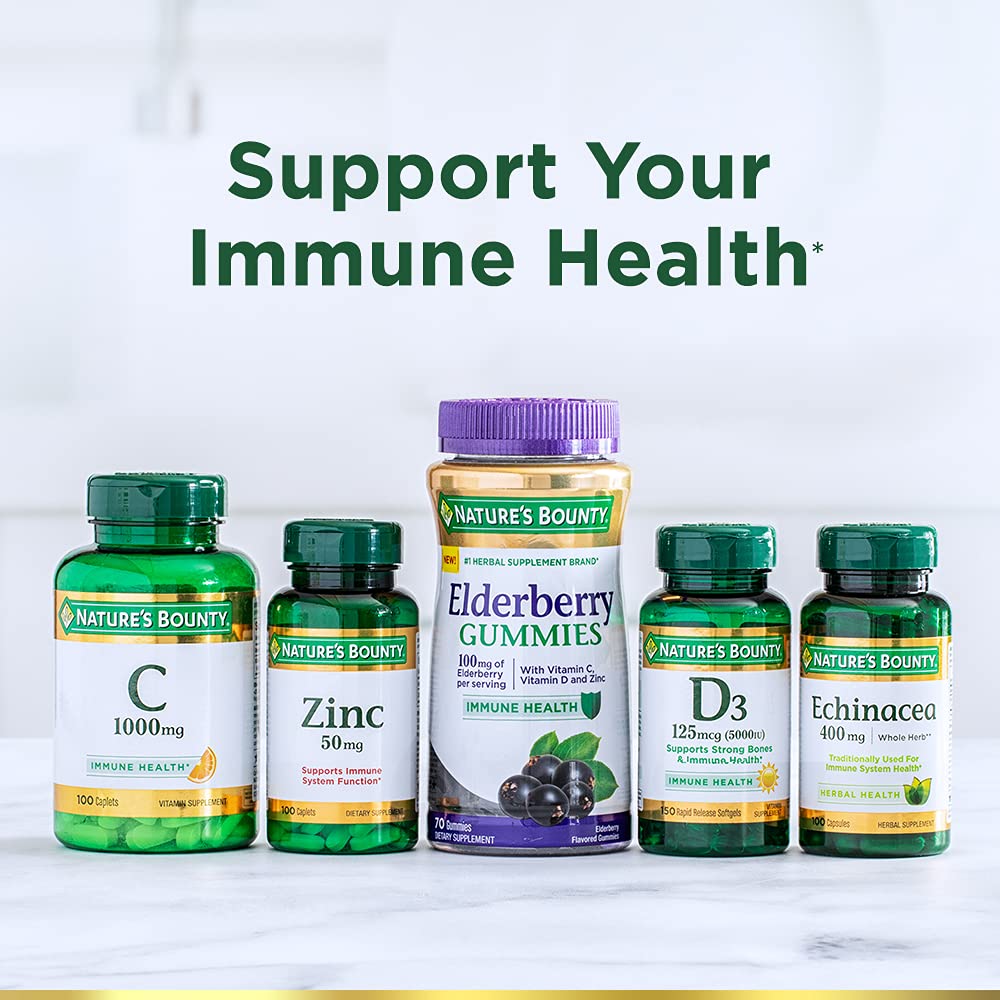 Nature's Bounty frasco abierto con caplets visibles para almacenamiento prolongado