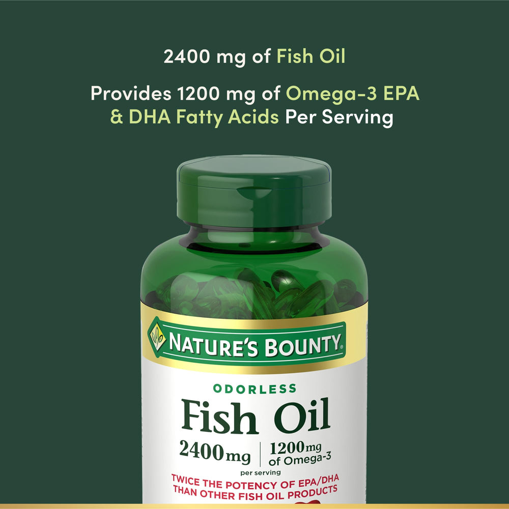 Nature's Bounty cápsula en mano para mostrar tamaño y dosificación práctica