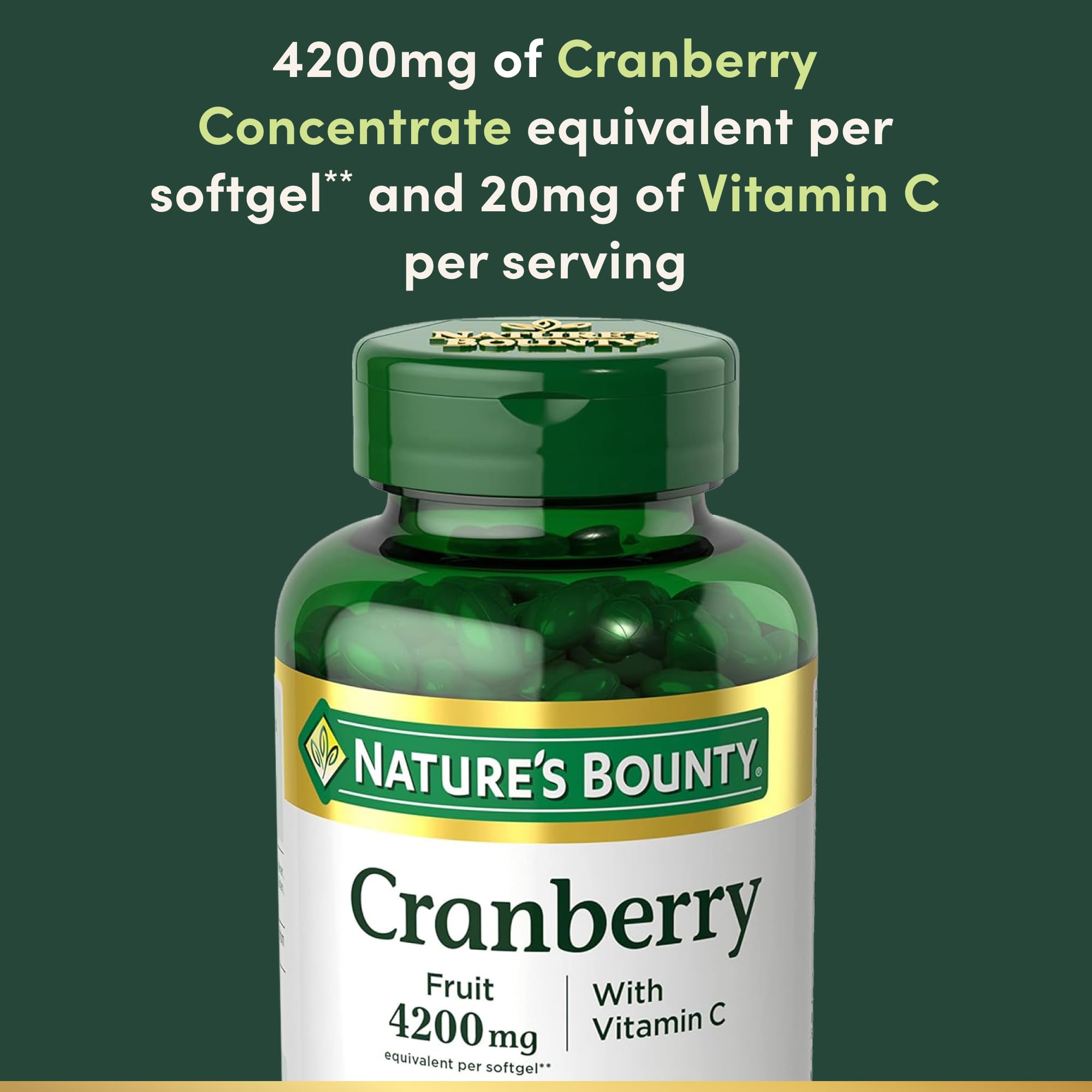 Nature's Bounty cápsula en mano para visualizar tamaño y dosificación práctica
