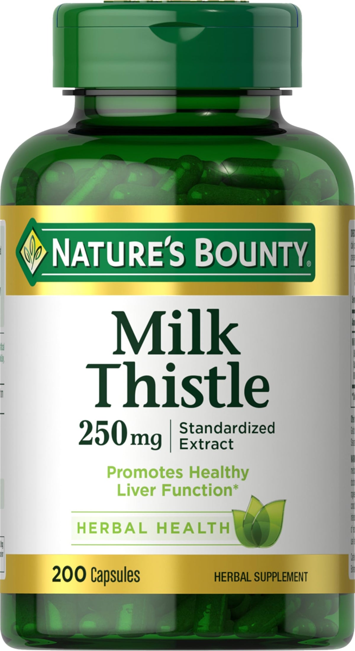 Nature's Bounty frasco frontal mostrando 200 cápsulas y etiqueta clara