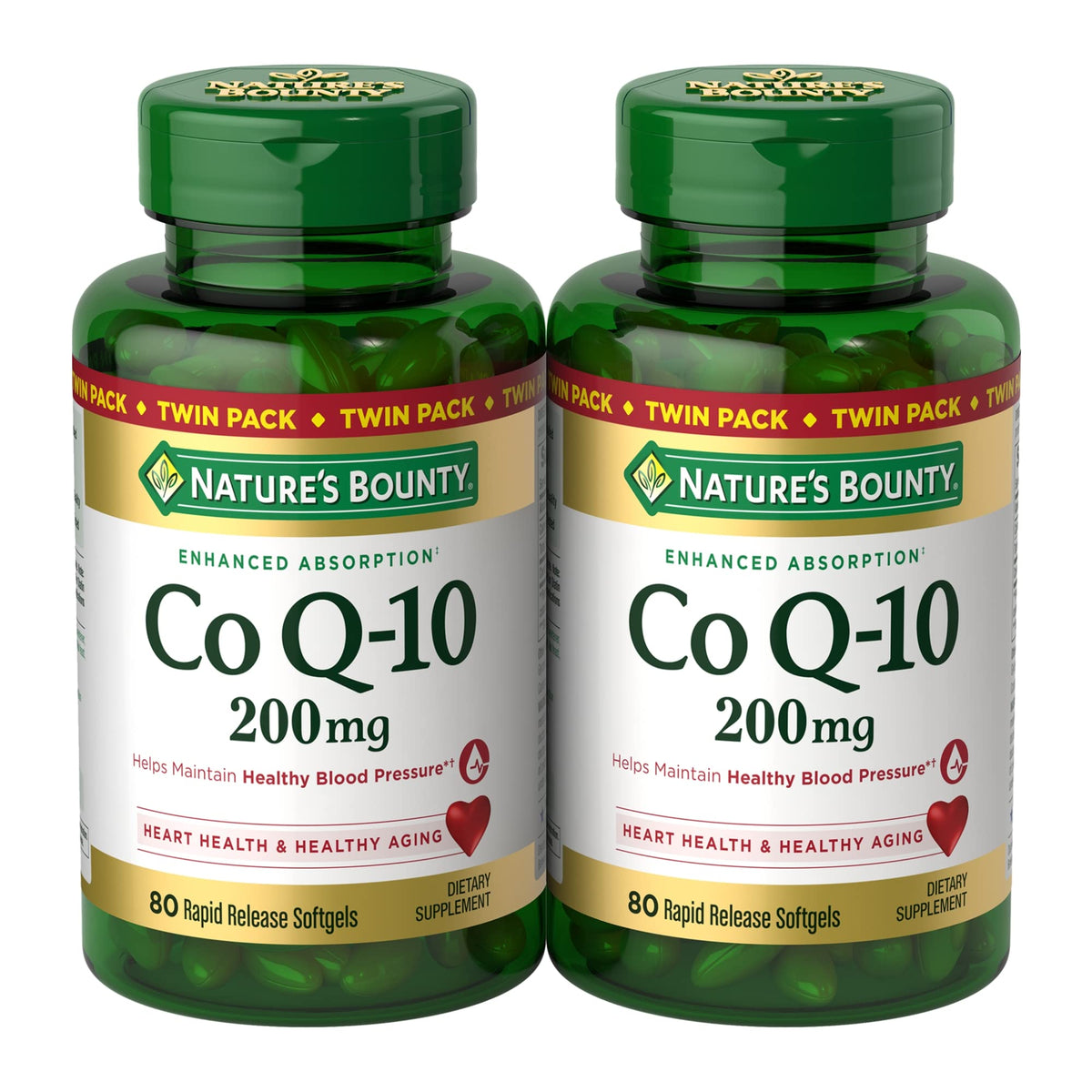 Nature's Bounty envase frontal mostrando 160 softgels y beneficios claros