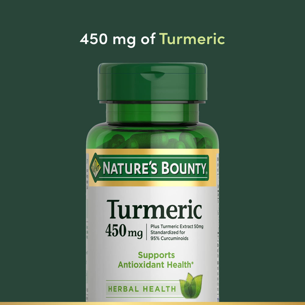 Nature's Bounty polvo extraído de rizoma de cúrcuma, detalle que evidencia origen vegetal